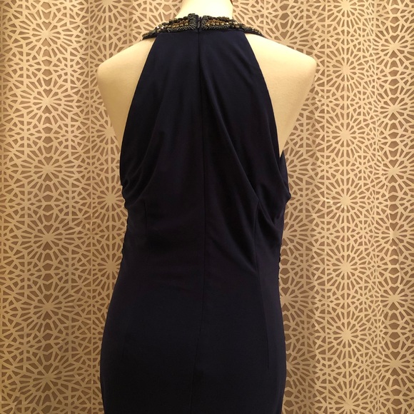 NWT Laundry by Shelli Segal Long Beaded Blue Dress - Picture 8 of 15